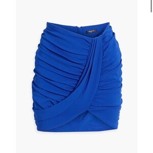 Balmain Draped Draped Jersey Mini Skirt, Size 34